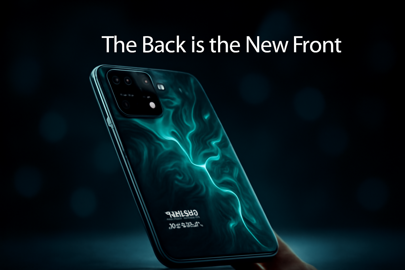 Xiaomi 17 Pro Max Magic Back Screen: A revolutionary smartphone design featuring a dynamic liquid metal and cyan circuit pattern, showcasing the innovative Chameleon Canvas and hinting at game-changing technology for 2025.