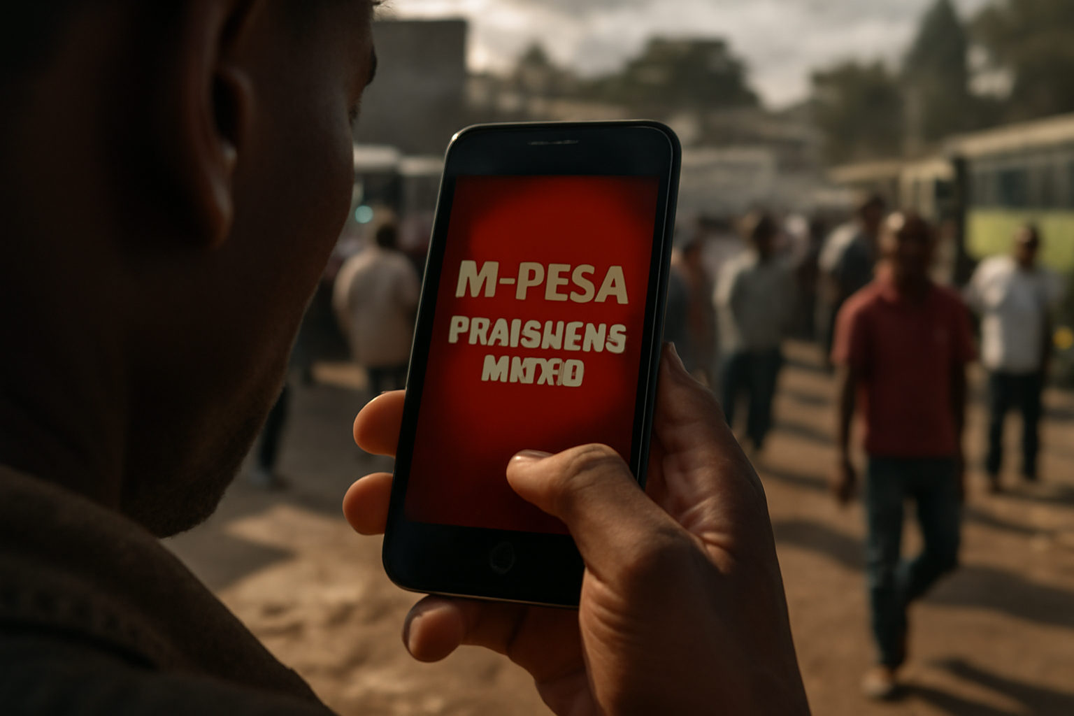 Frustrated Kenyan user unable to complete M-PESA transaction due to the 3-hour shutdown, highlighting the disruption and impact on 35 million users.