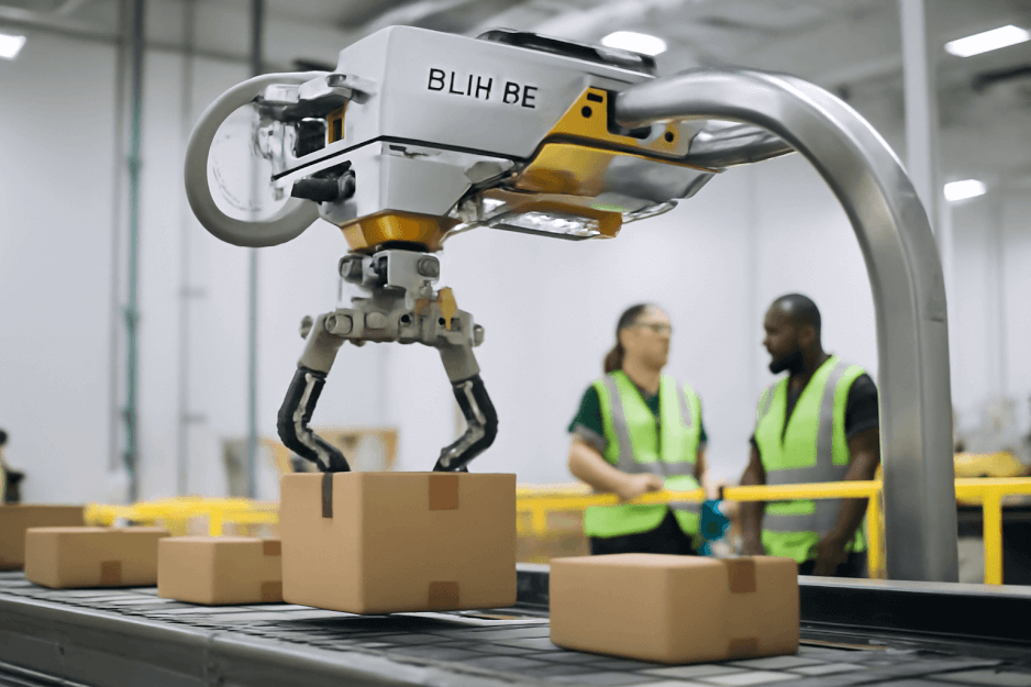 Amazon’s Blue Jay robot streamlining warehouse operations — a realistic representation of automation shaping the future of work.