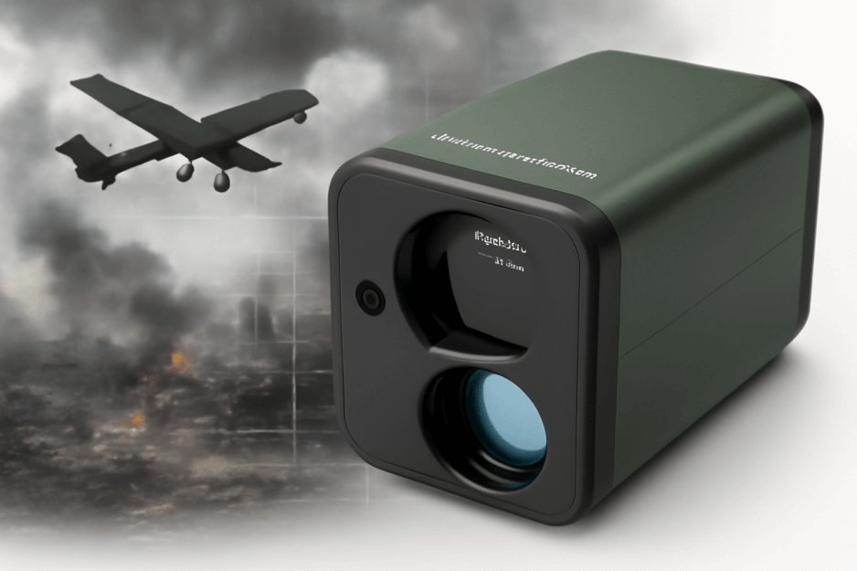 Professional composite image showing South African laser range finder components and a Russian military drone, symbolizing the technology transfer controversy highlighted in the leaked report.