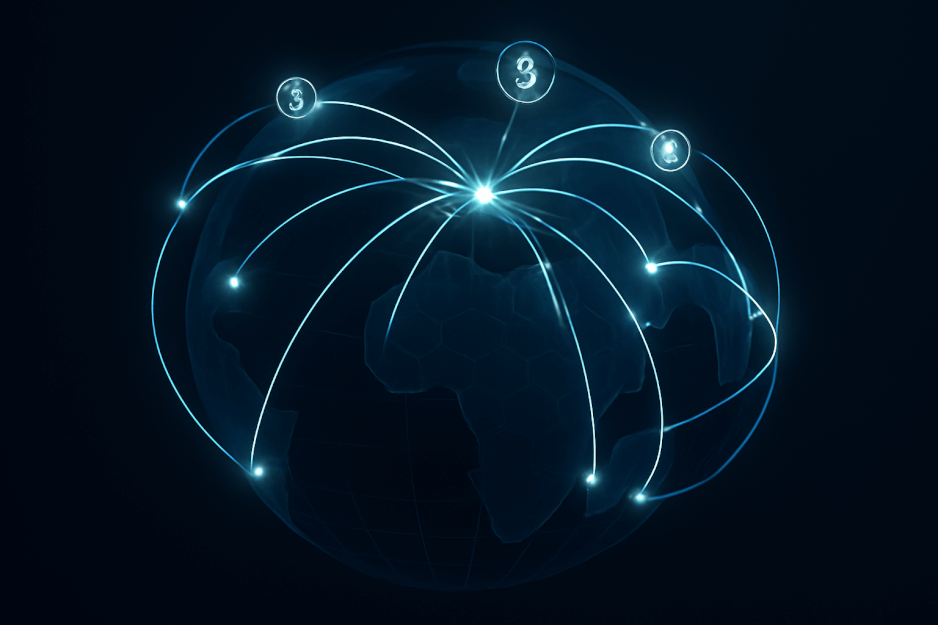 A photorealistic image symbolizing the future of finance, showing a traditional silver dollar coin transforming into a sophisticated blue digital network on a clean white background. This represents the tokenization of assets and the rise of stablecoins.