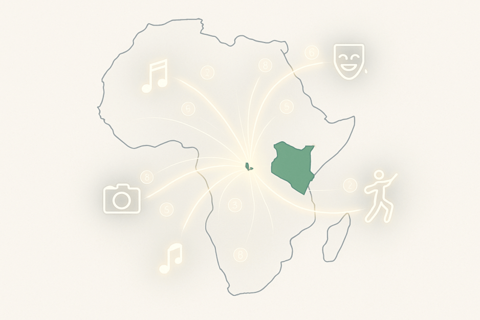 A split-screen image explaining how VybCall works, showing a video ring back tone on one phone and a corresponding payment notification in Kenyan Shillings on the content creator's phone.