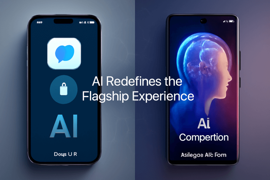 Abstract representation of AI in smartphones